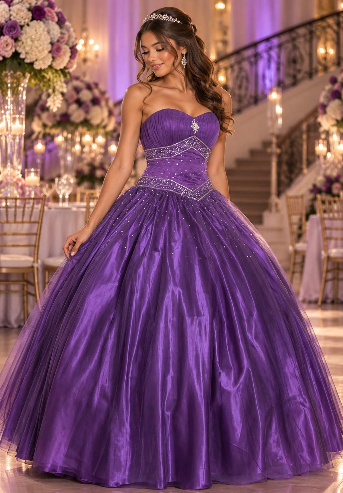 CLEARANCE - Juliet 1093 Princess Ball Gown Sweetheart Bead Lace Up Back
