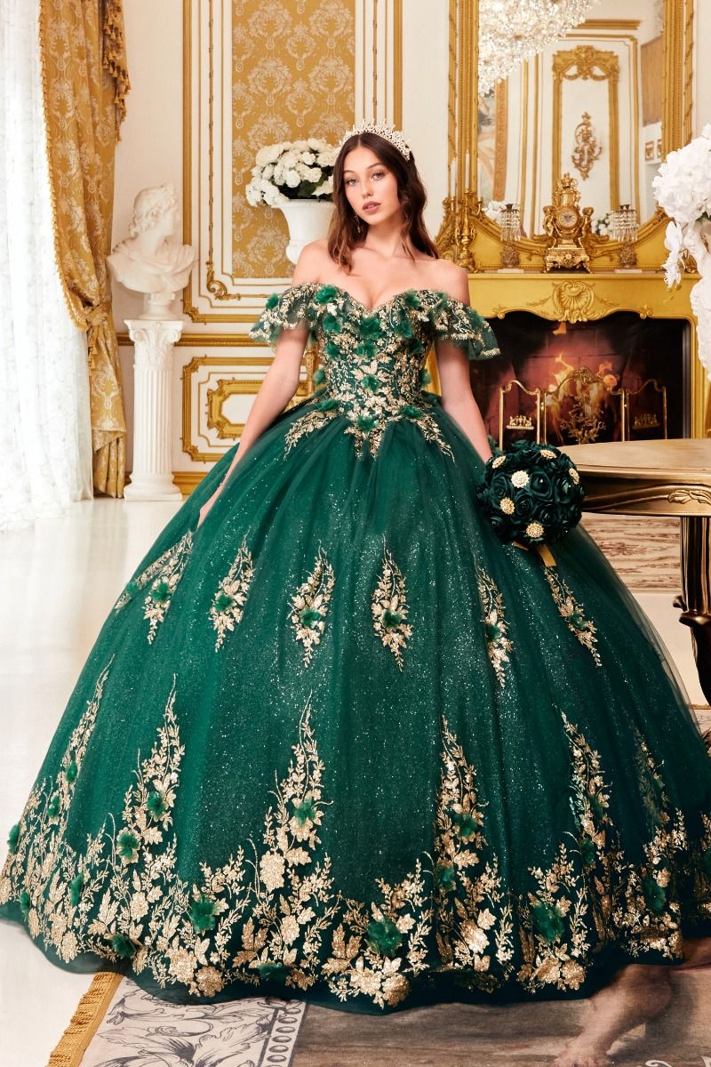 emerald green dress 15 Dark Green quince dress emerald Green with Sweetheart Neckline, Lace Appliques, Crystal Beads, and Open Back