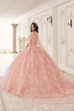 15719 FLORAL QUINCEANERA BALL GOWN WITH CAPE