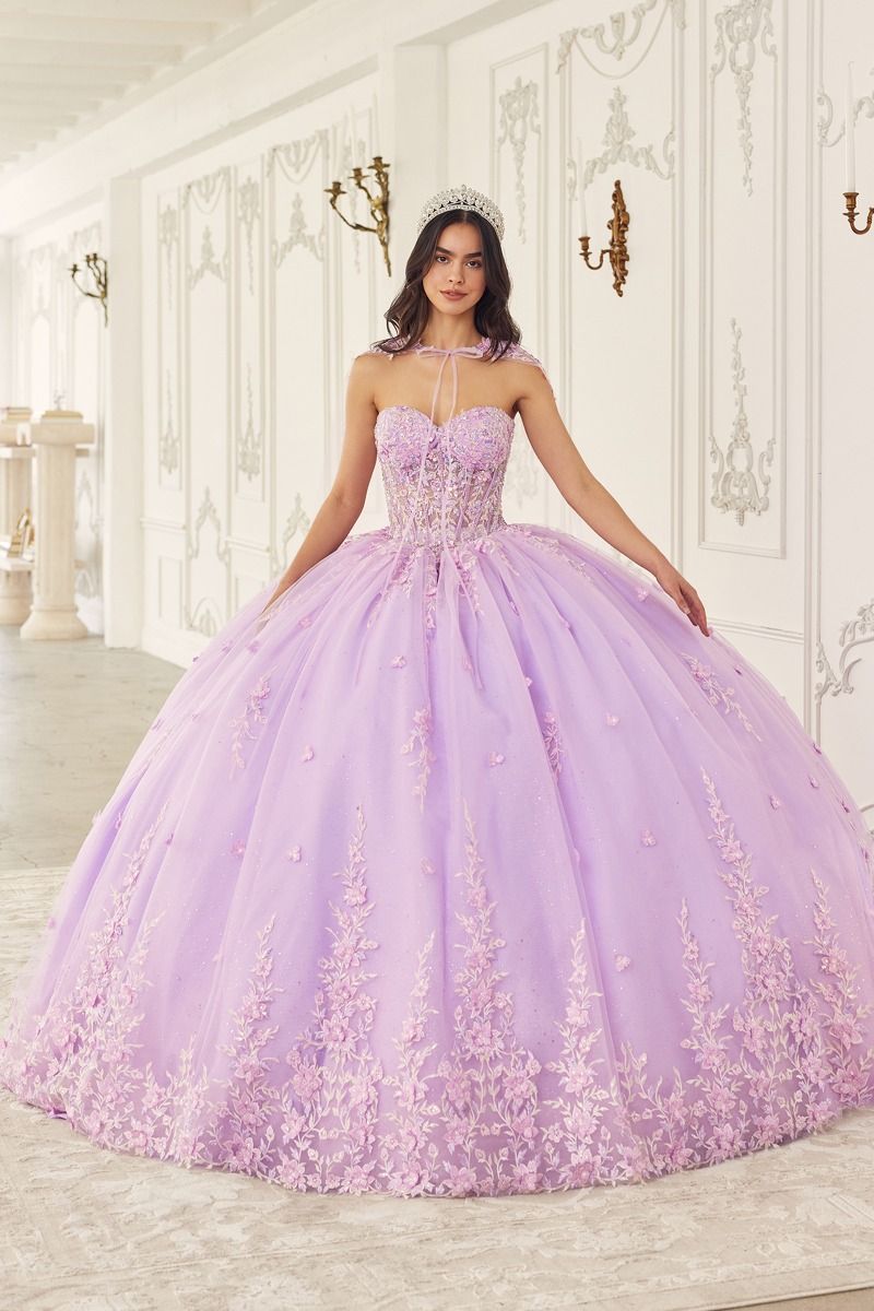 15723 STRAPLESS QUINCEANERA BALL GOWN WITH REMOVABLE