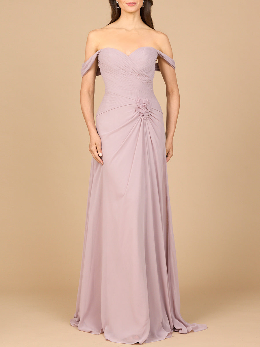 Off Shoulder Chiffon Dress