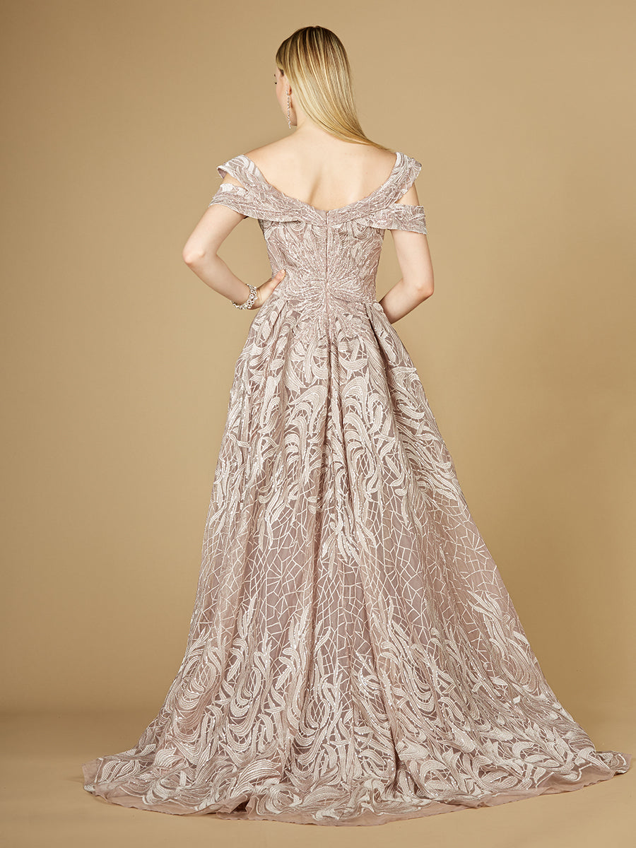 Off Shoulder Mermaid Lace Gown with Overskirt