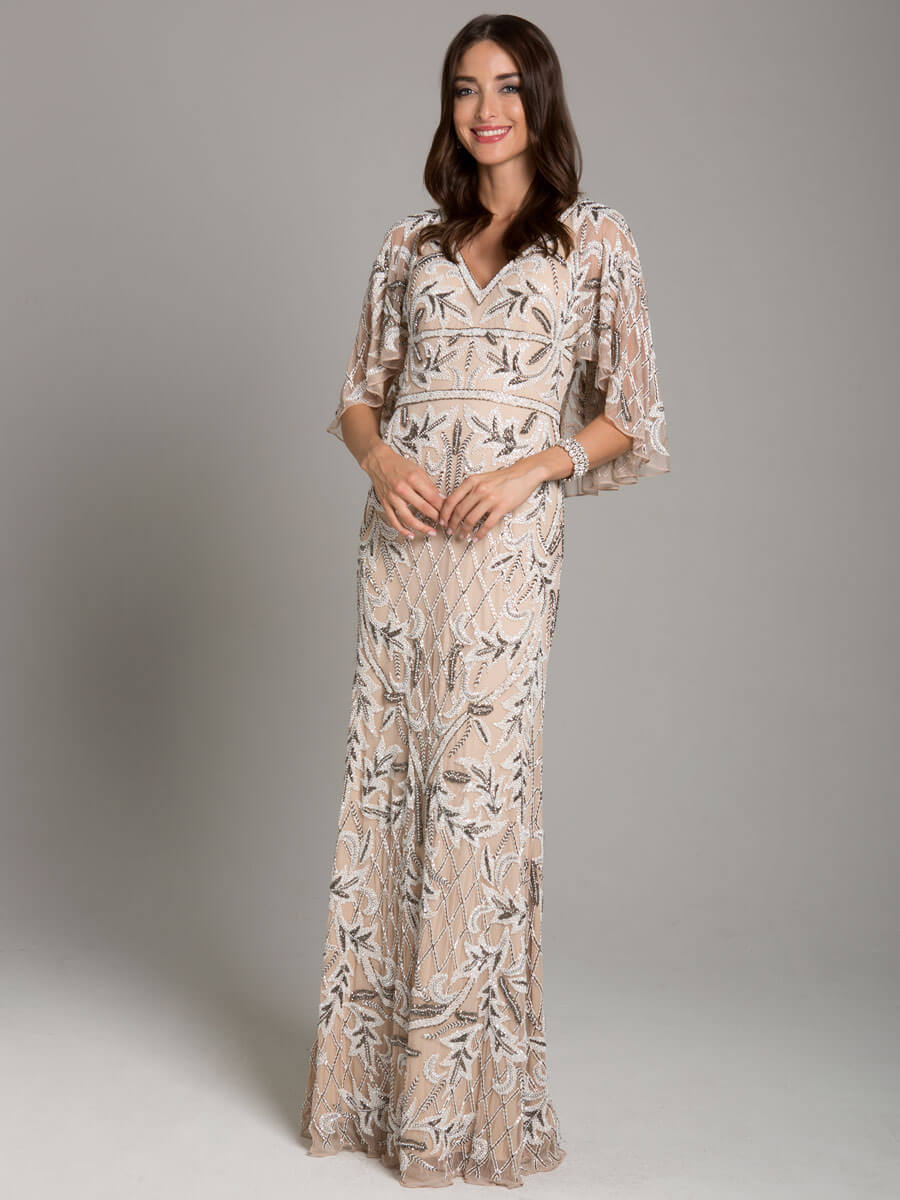 Angel Wing Beaded Gown