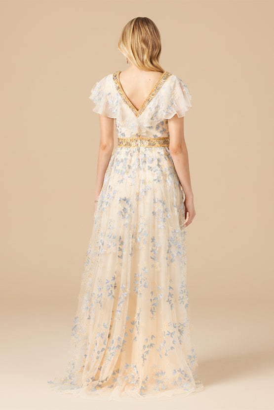 Lace, V-Neck Evening Dress | Lara 29966