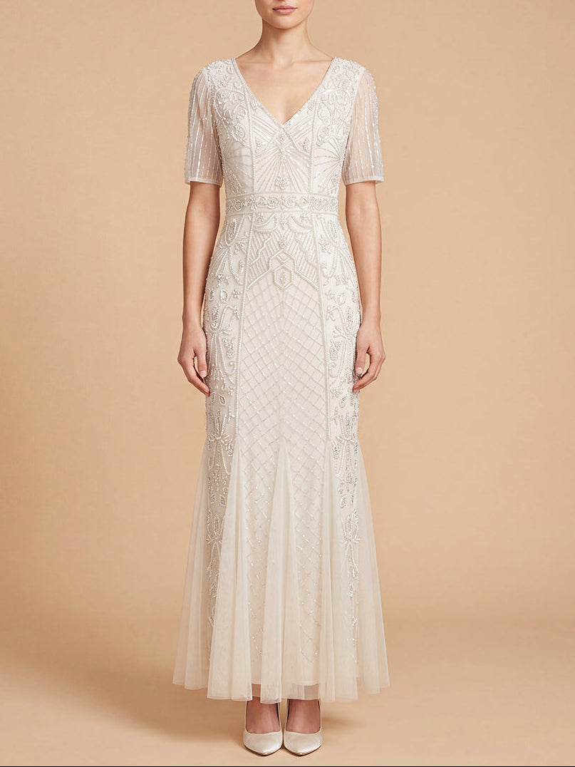 Embellished Bridal Gown with Cape Sleeves | 51221