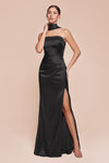 7451 STRAPLESS SATIN DRESS & SASH