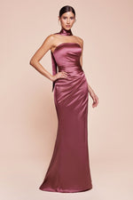 7451 STRAPLESS SATIN DRESS & SASH