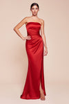 7451 STRAPLESS SATIN DRESS & SASH