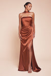 7451 STRAPLESS SATIN DRESS & SASH