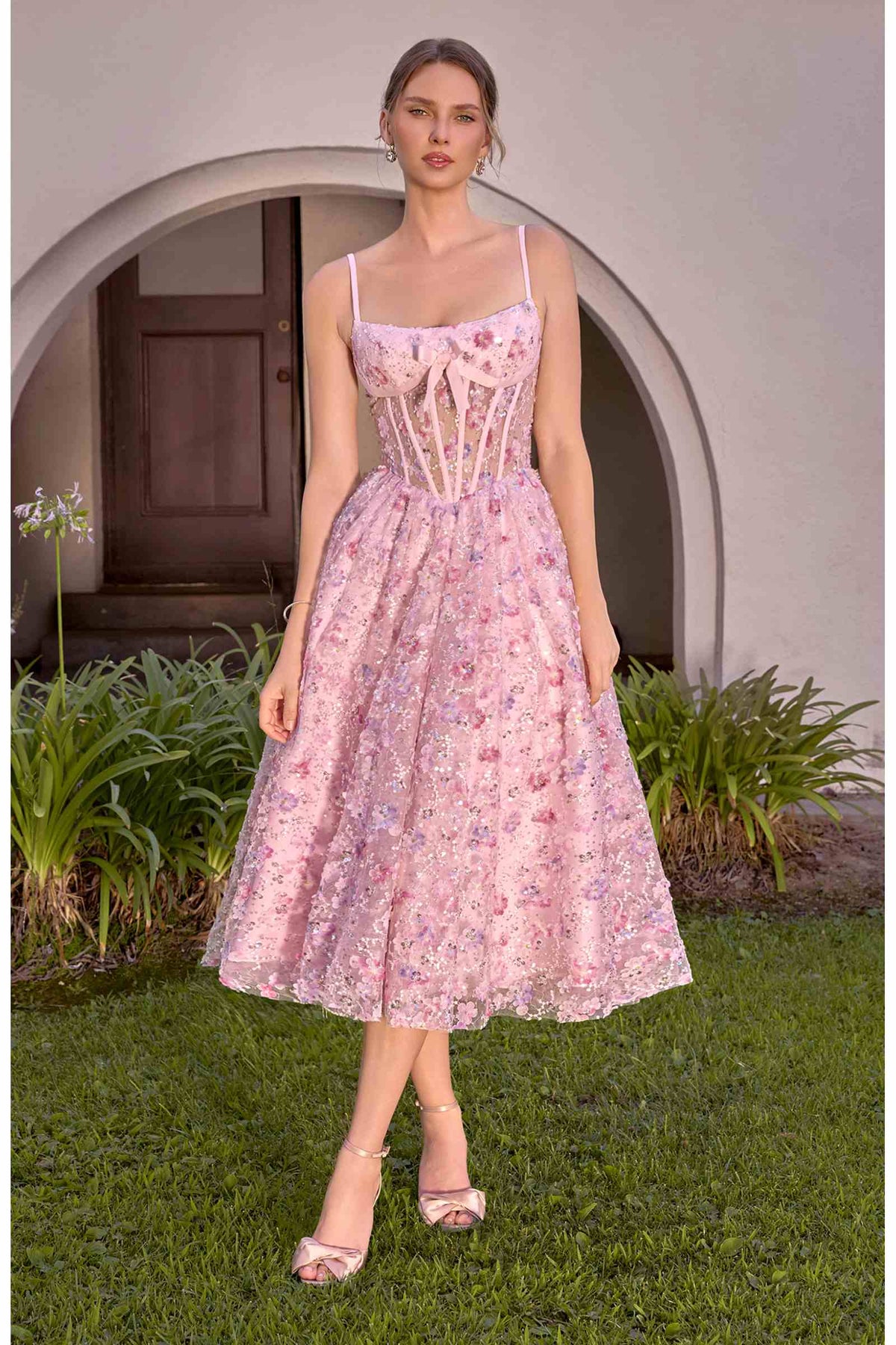 Andrea & Leo A1523 A-Line Tea Length Tea Party Dress