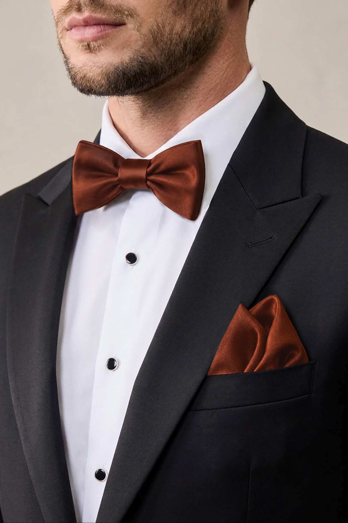 Satin Formal Bow Tie and Pocket Square for Men