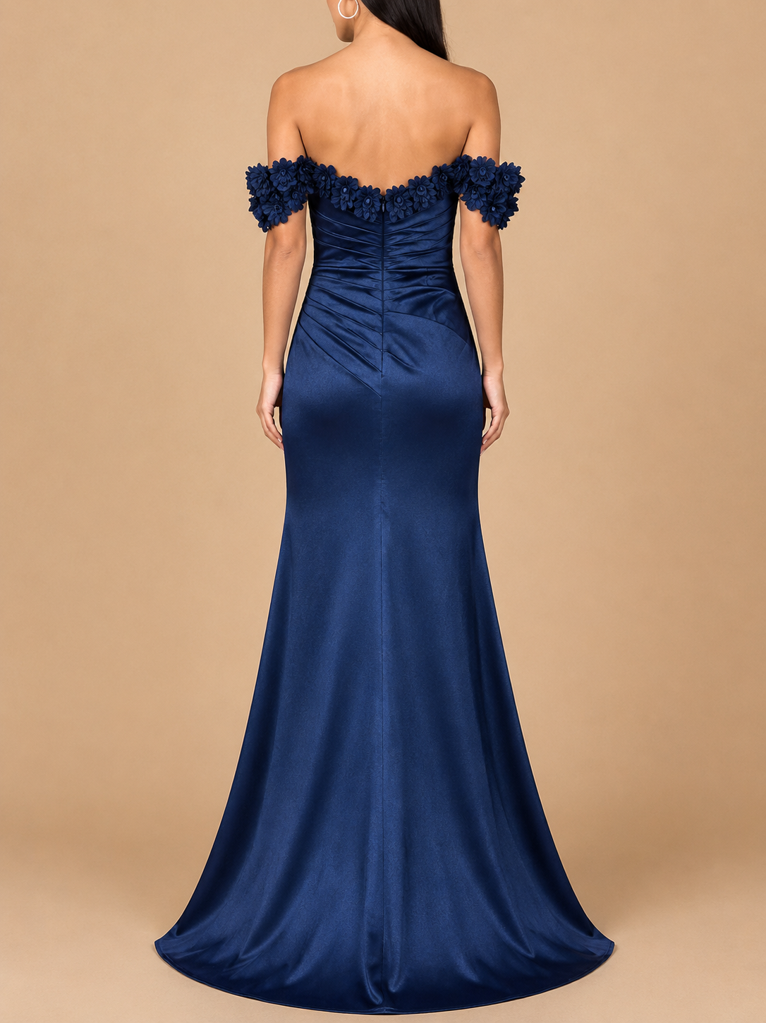 Off Shoulder Crepe Gown | 28916