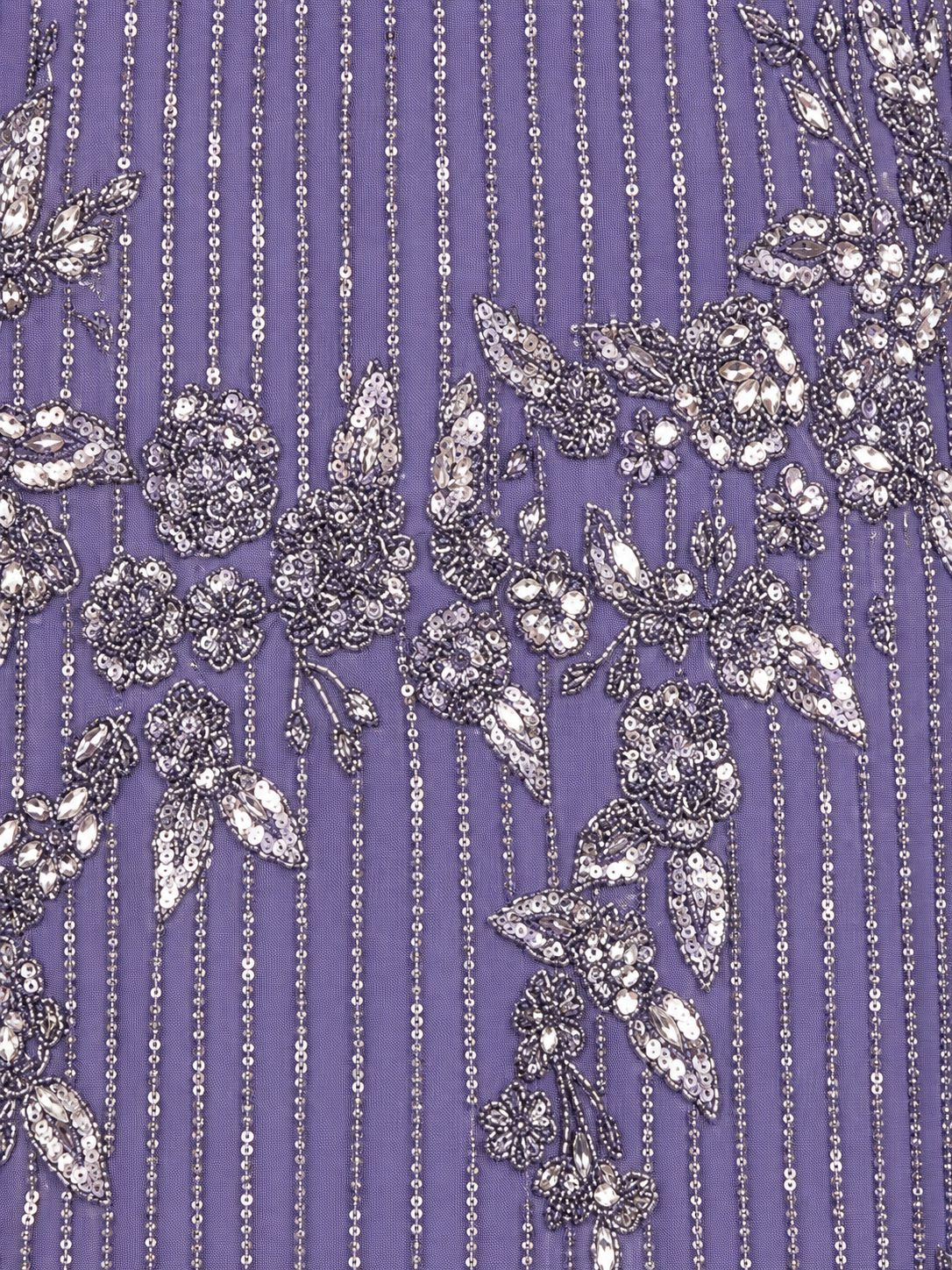 Long Sleeve, High Neck Beaded Gown - OUTLET