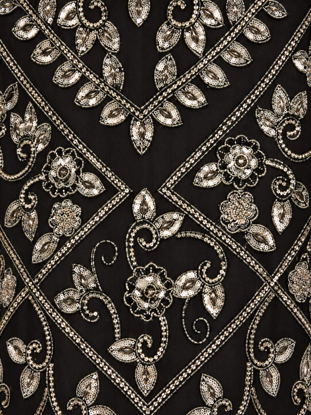 Bell Sleeved High Neck Beaded Gown