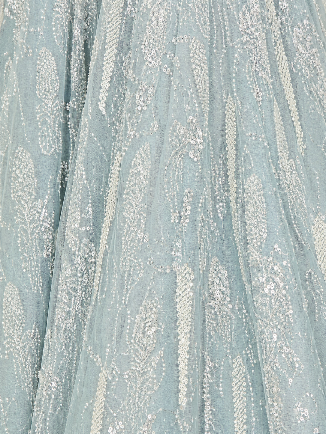 Lace Gown with Cape Sleeves and V-neckline