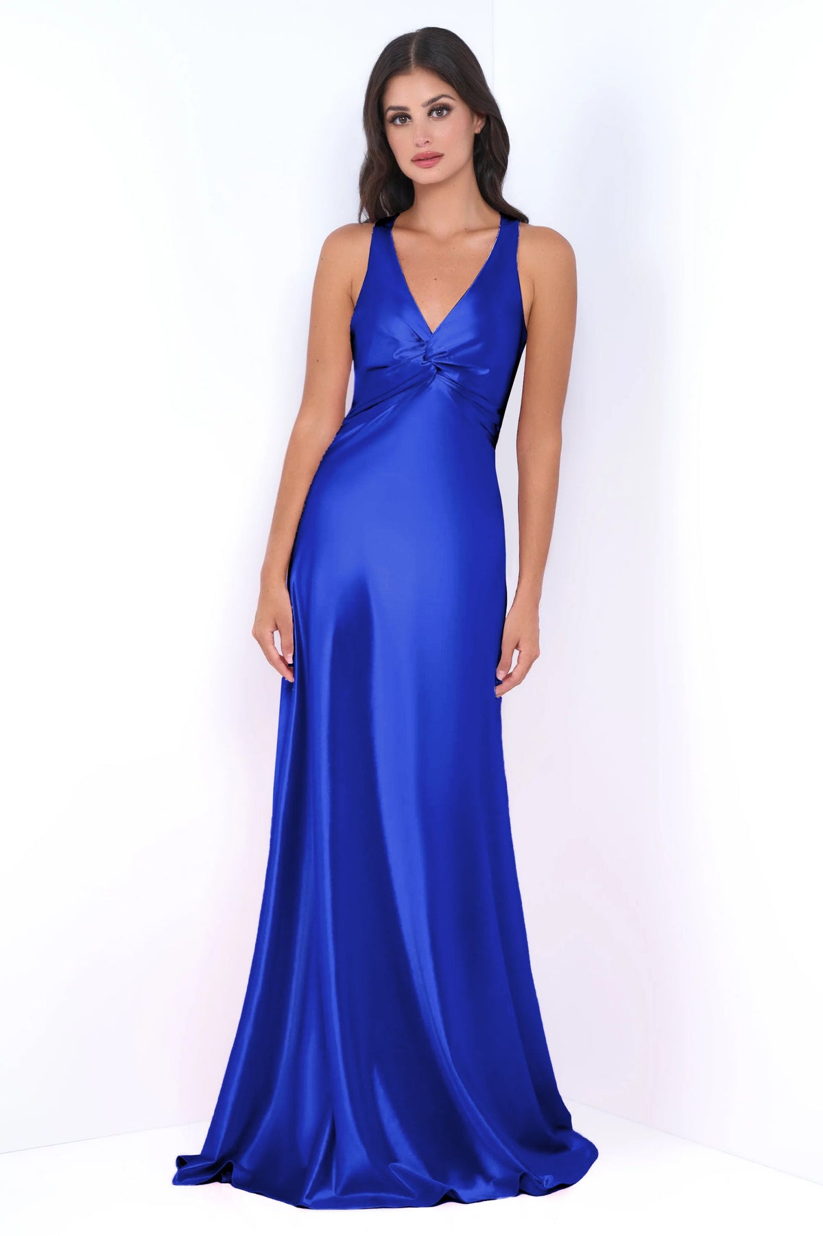 Odette Maxi Dress - Royal - Open Back With Adjustable Bow Tie Detail