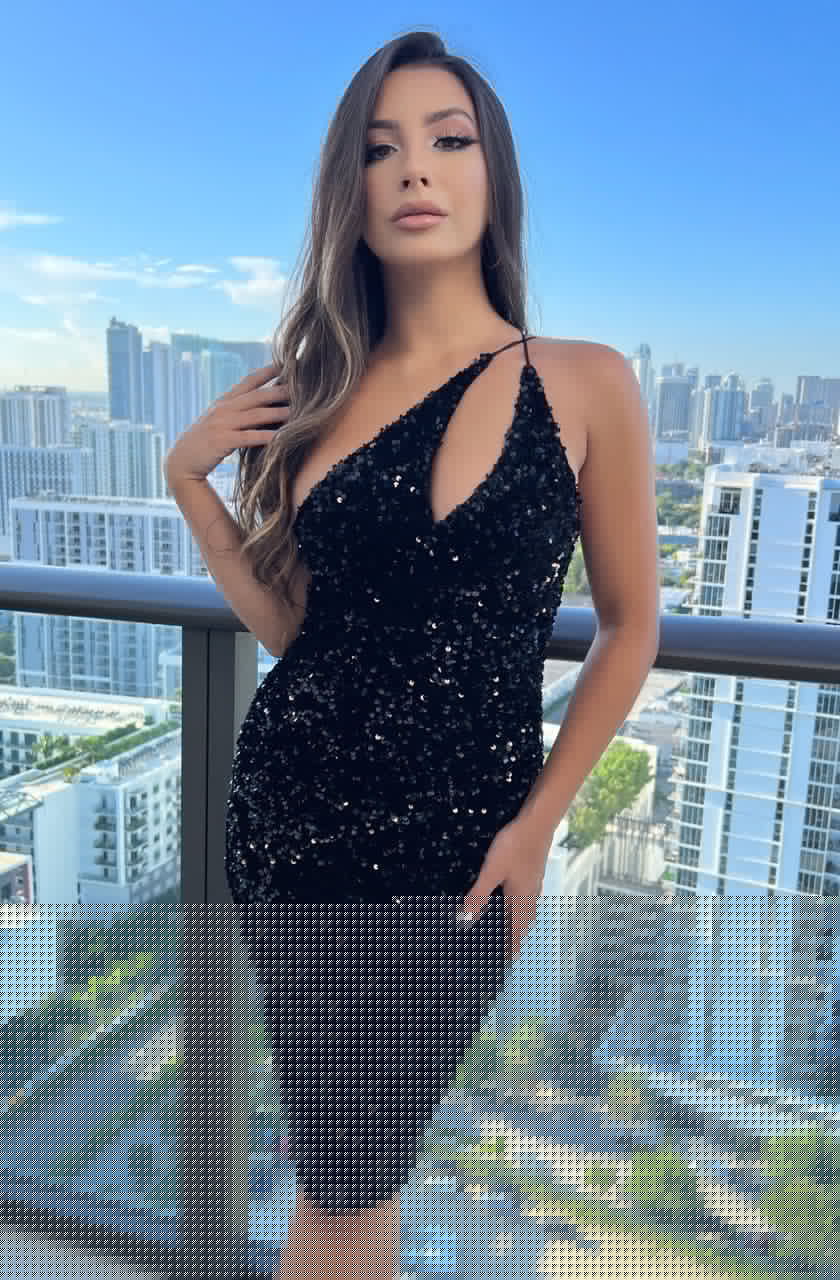 Size XS, Venice Midi Dress - Black Sequin Dress - FINAL SALE