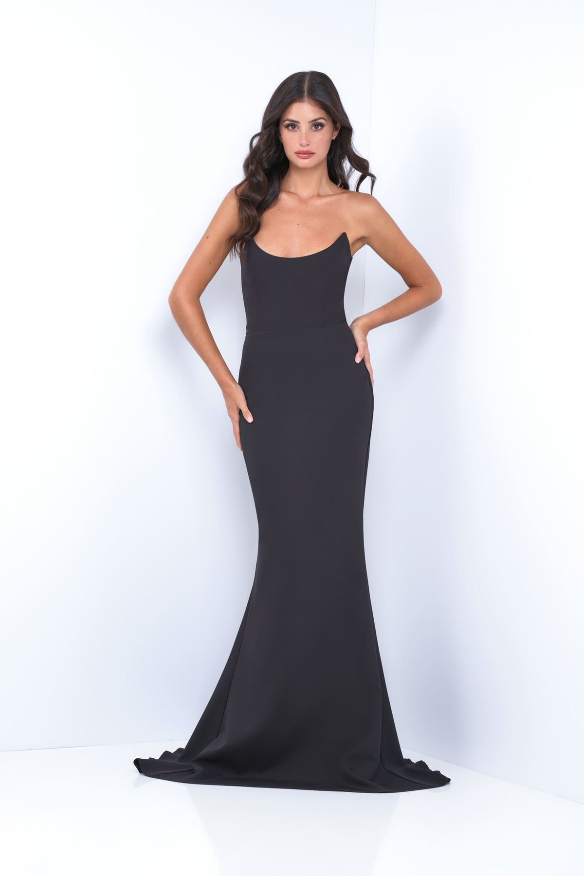 Daris Gown - Black - Cat-Eye Scoop Neckline Dress
