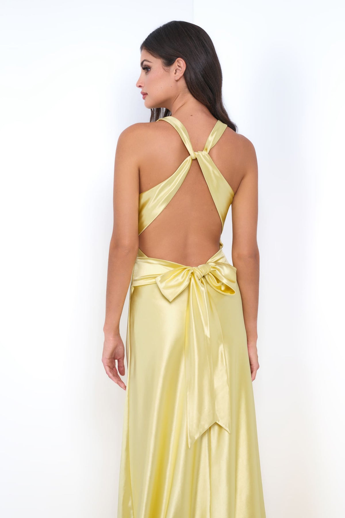 Odette Maxi Dress - Pink - Open Back With Adjustable Bow Tie Detail