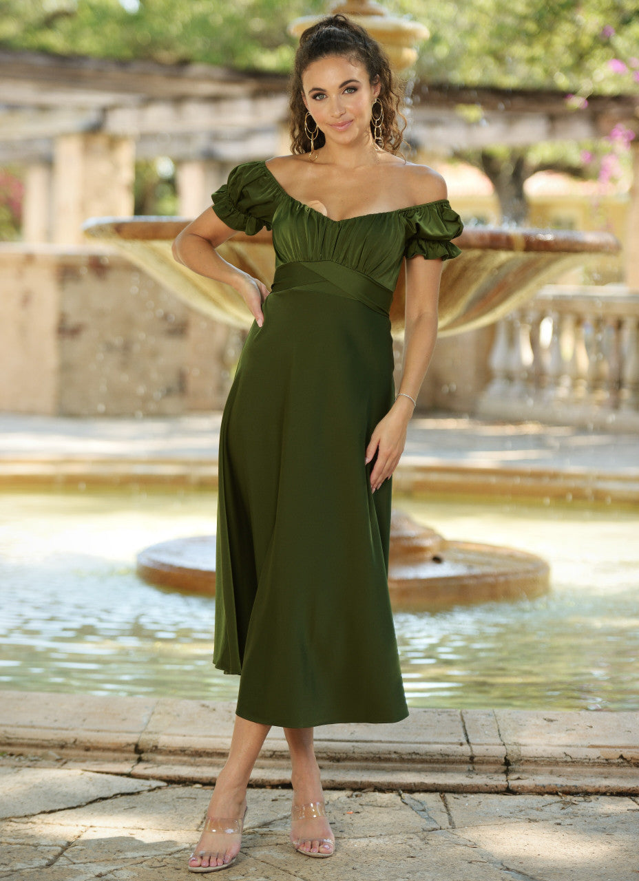 Maldives Midi Dress - Olive - FINAL SALE