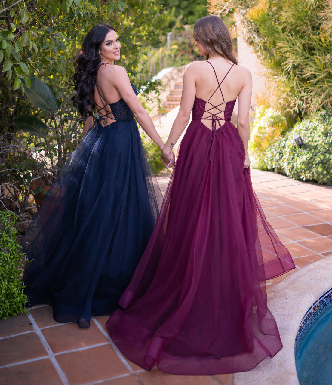 Dani Gown - Navy - Lace & Tulle A-line Dress