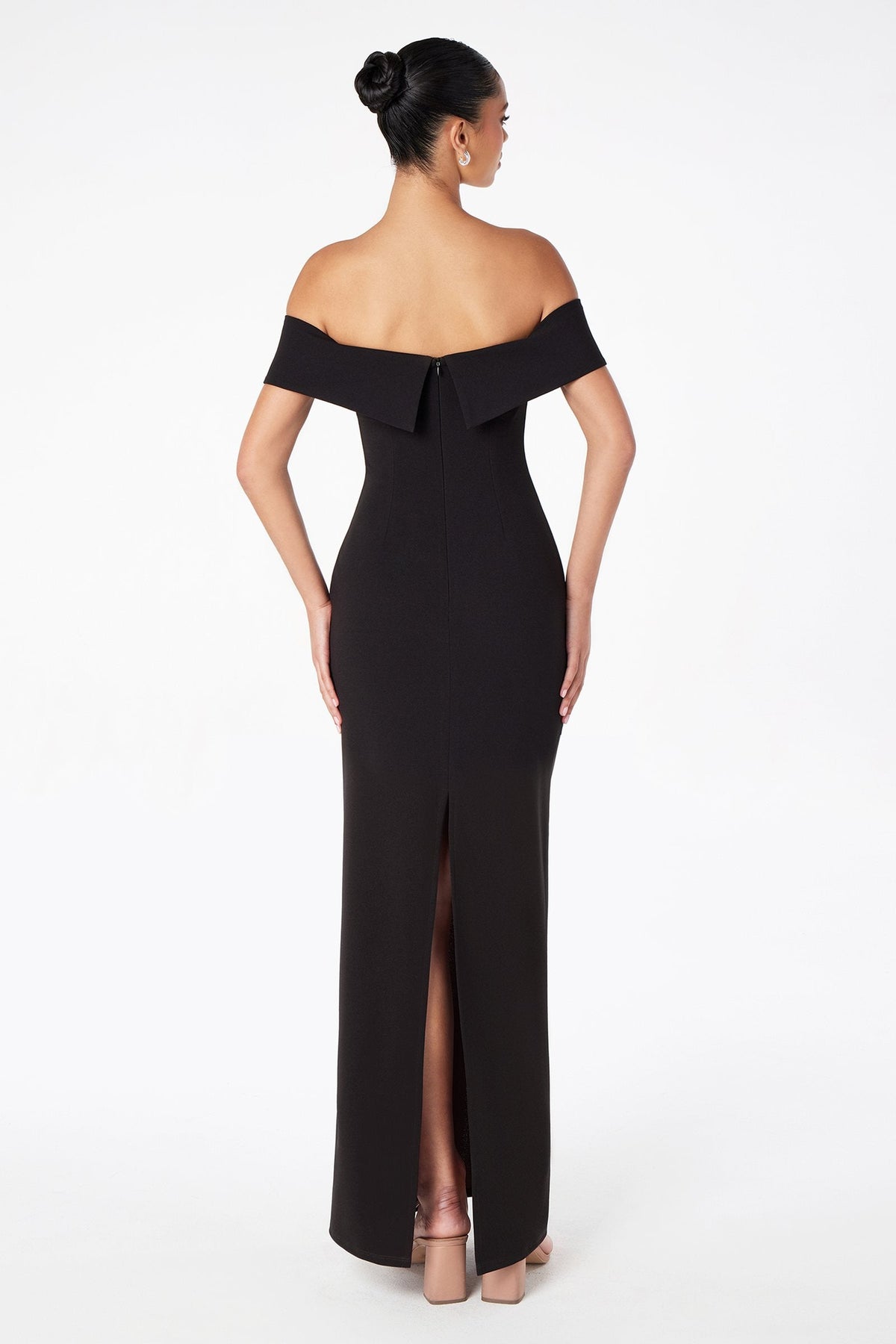 Astee T2011 Off the Shoulder Fitted Evening Gown Back Slit