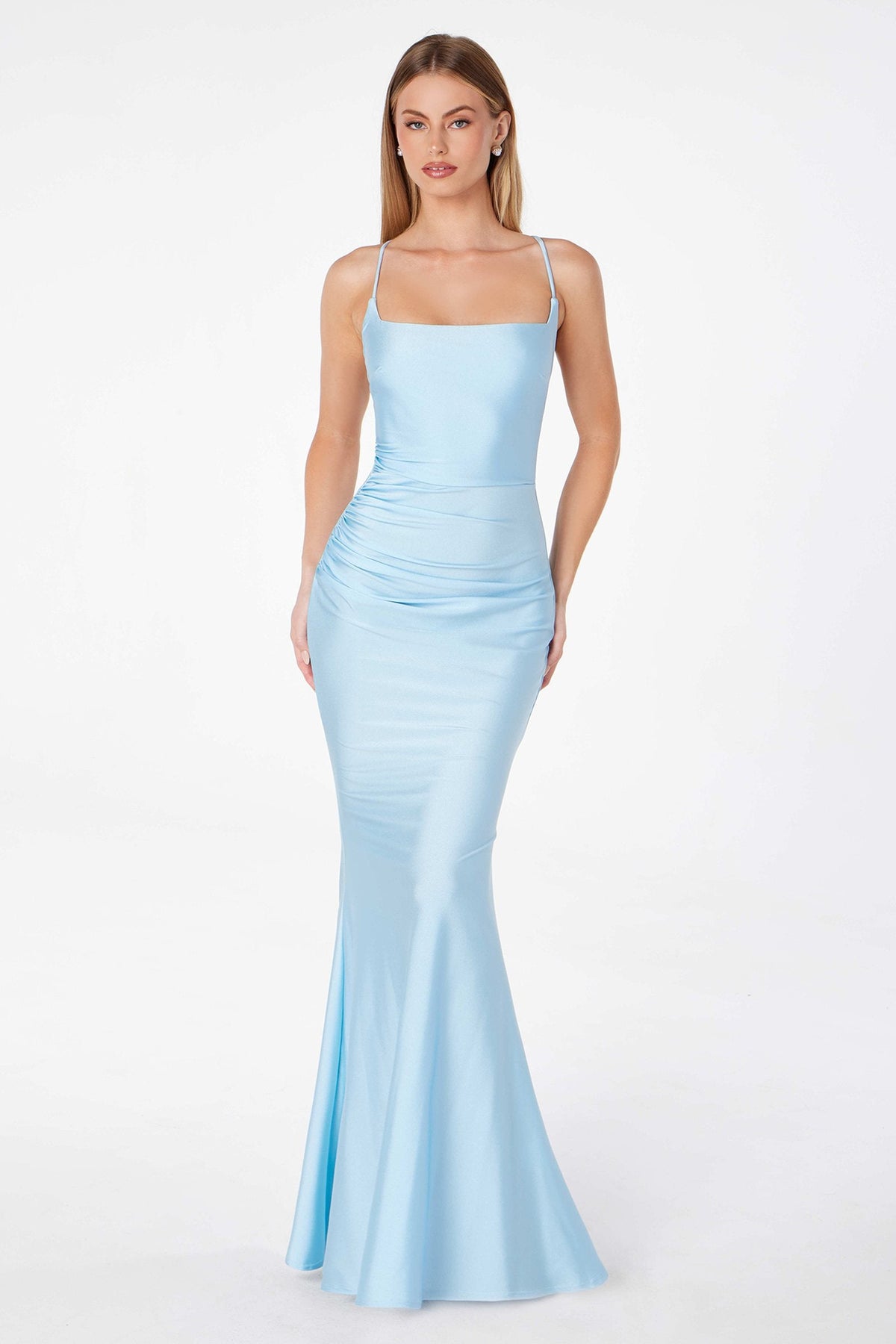 Astee T3001 Long Fitted Evening Gown Strappy Open Back