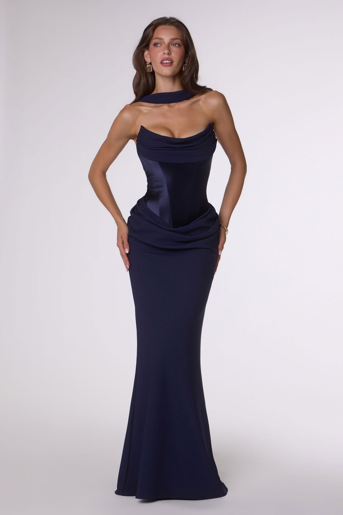 Amoris T732 Strapless Fitted Column Semi-Formal Gown