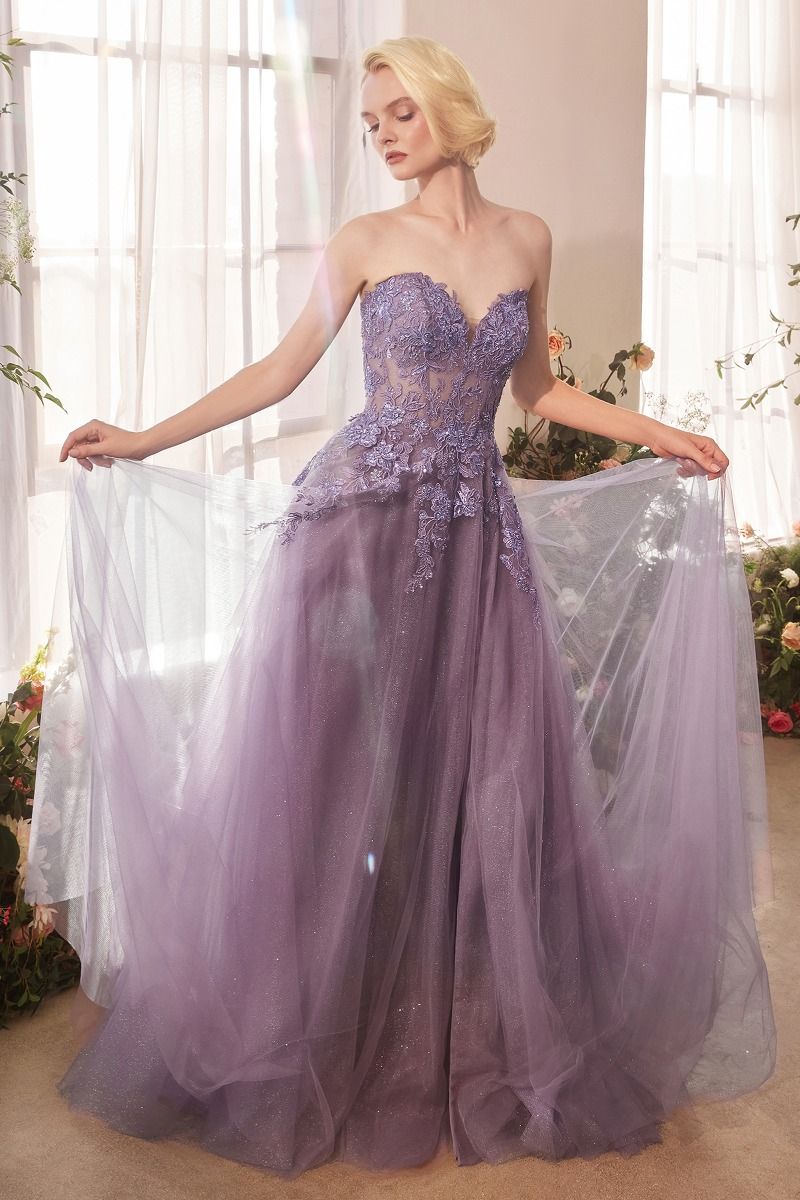 A1398 STRAPLESS A-LINE DRESS & REMOVABLE SLEEVES