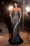 CC6018 STRAPLESS EMBELLISHED MERMAID GOWN