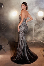 CC6018 STRAPLESS EMBELLISHED MERMAID GOWN