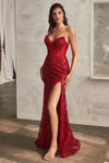 CD0227 EMBELLISHED STRAPLESS GOWN