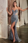 CD0227 EMBELLISHED STRAPLESS GOWN