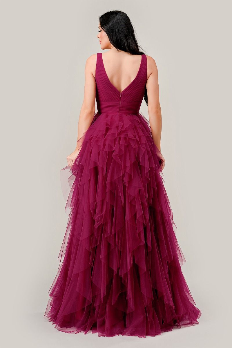 CD347 LAYERED TIERED TULLE A-LINE DRESS