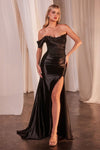 CD804 LACE & SATIN FIT & FLARE GOWN