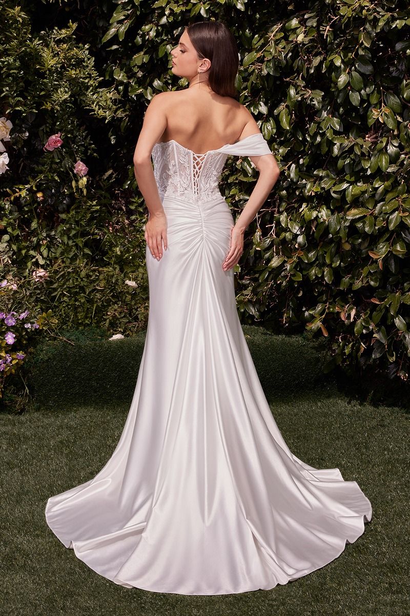 CD804W LACE SATIN FIT & FLARE BRIDAL GOWN