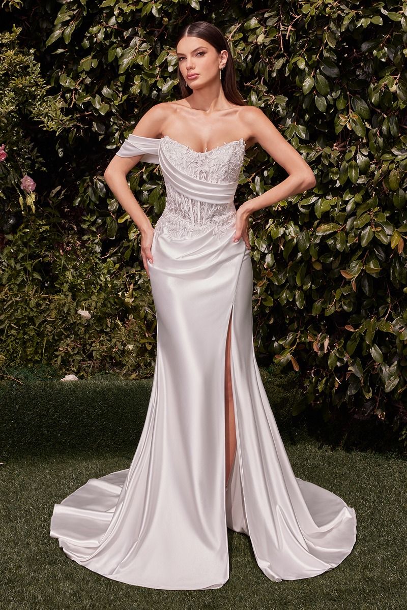 CD804W LACE SATIN FIT & FLARE BRIDAL GOWN