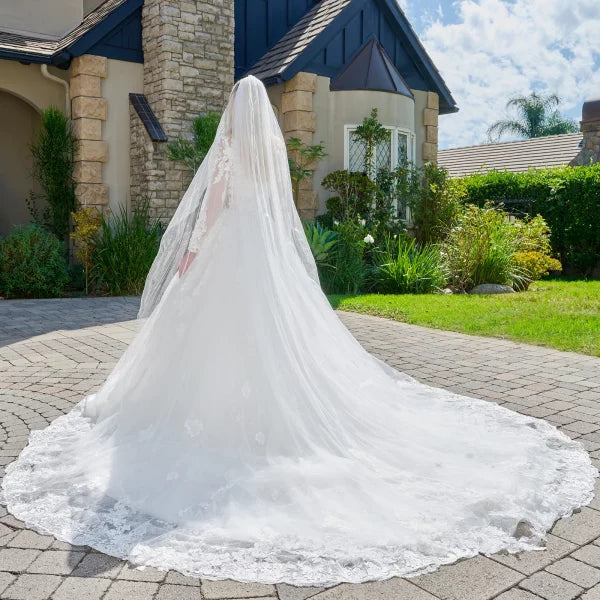 GLS by Gloria Bridal GL3823 - Floral Applique Long Sleeve Ballgown