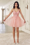 SF047 LACE BODICE A-LINE LAYERED TULLE SHORT DRESS