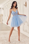 SF047 LACE BODICE A-LINE LAYERED TULLE SHORT DRESS