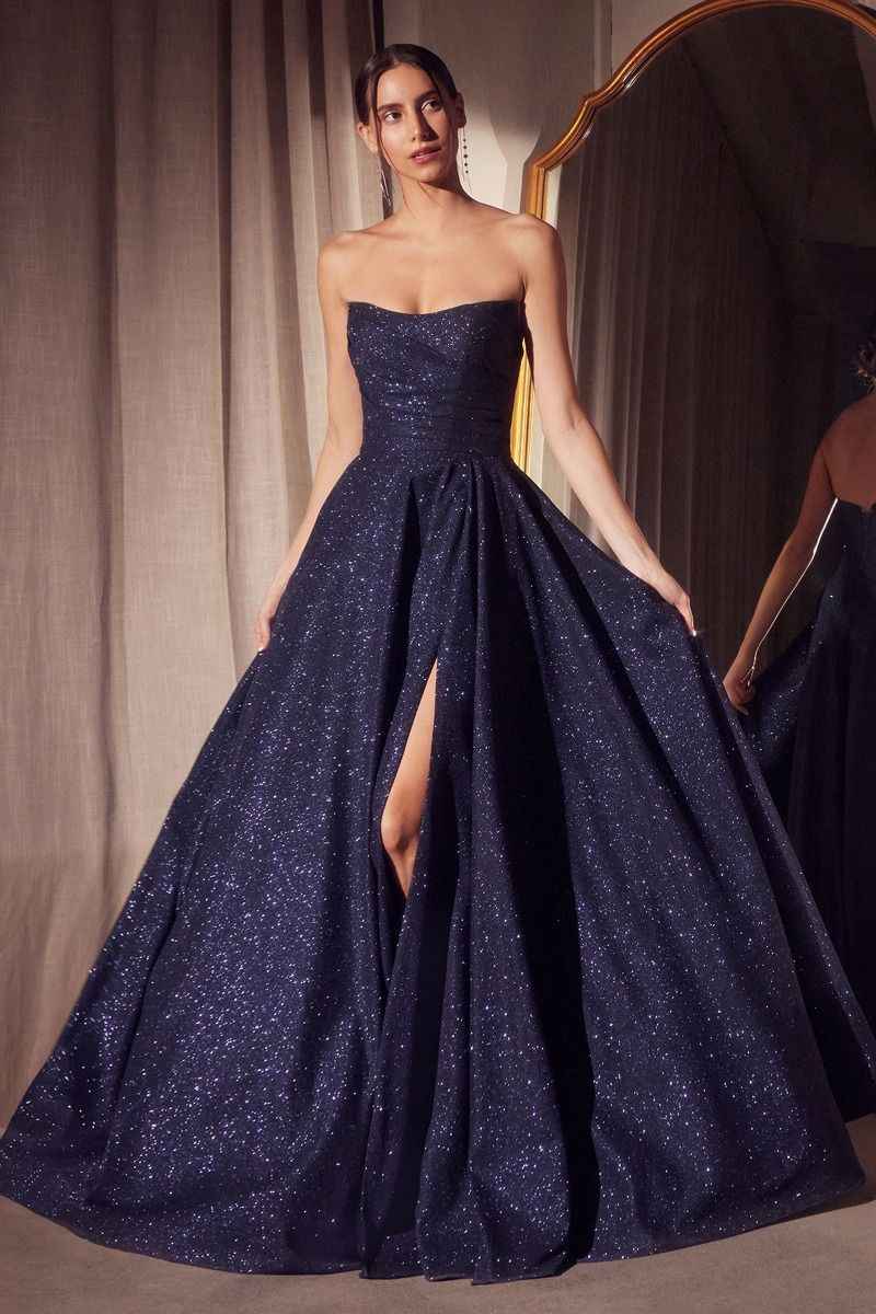 Ladivine Amoris T701 Strapless Glitter A-Line Gown