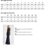 11184 Plunging Striped Sequin Long Sleeve Gown - SARAH FASHION