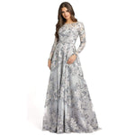 11185 SEQUIN-ACCENTED FLORAL A-LINE GOWN - SARAH FASHION