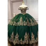 15705 LAYERED LACE QUINCEANERA BALL GOWN - SARAH FASHION