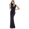 33552 - Fitted tonal sequins long dress - SARAH FASHION