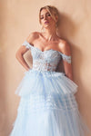 9315 PLEATED TULLE BALL GOWN - SARAH FASHION