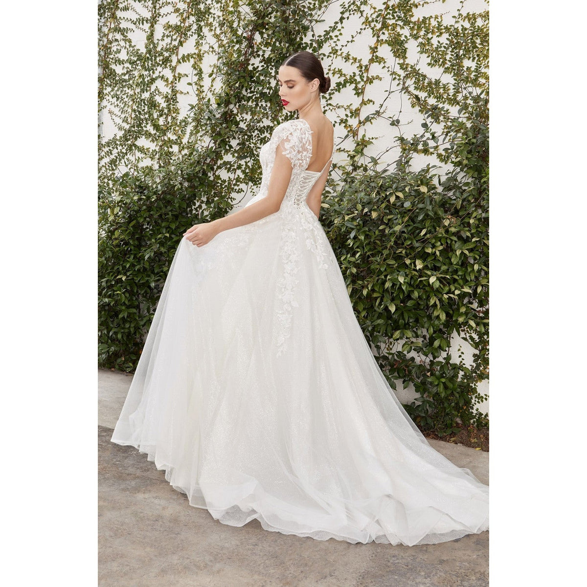 A1082W SOFIAN CAP SLEEVE LACE BALL GOWN - SARAH FASHION