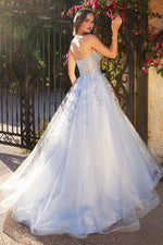 A1339 LAYERED TULLE STRAPLESS BALL GOWN - SARAH FASHION