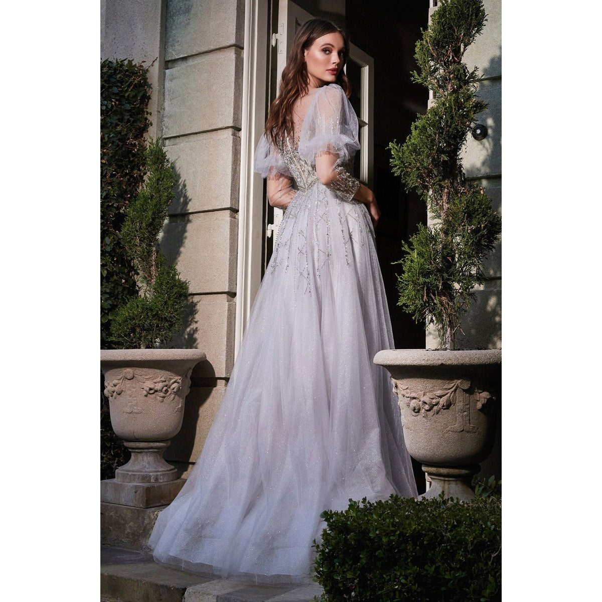 B707 PUFF SLEEVE BALL GOWN - SARAH FASHION