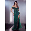 CD0203 OFF THE SHOULDER SEQUIN GOWN - SARAH FASHION